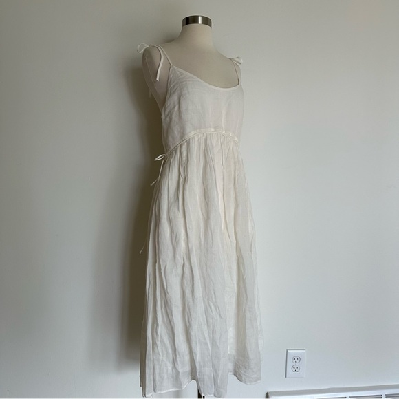 New J. Crew Ivory Ecru Midi Ramie Dress Sz 6 - Picture 10 of 13